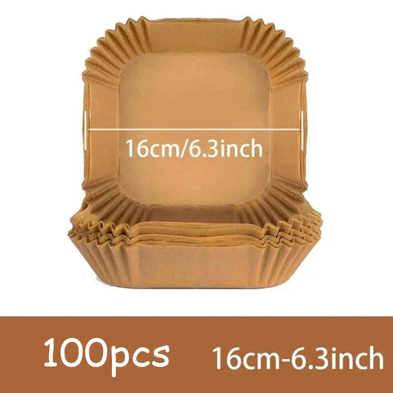 50Pcs Non-Stick Airfryer Baking Papers Round Air-Fryer