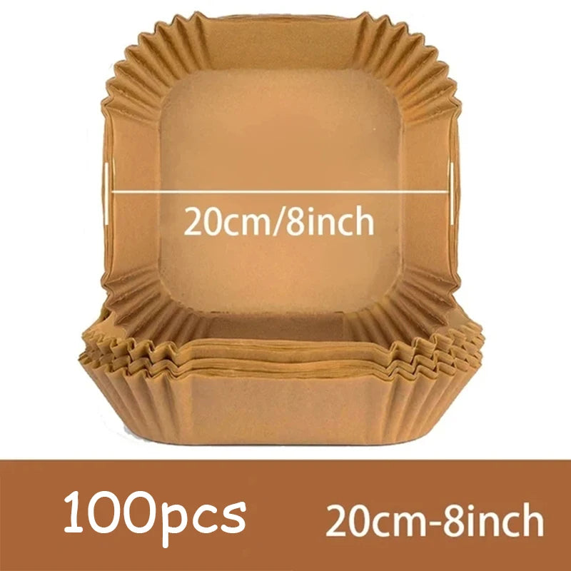 50Pcs Non-Stick Airfryer Baking Papers Round Air-Fryer