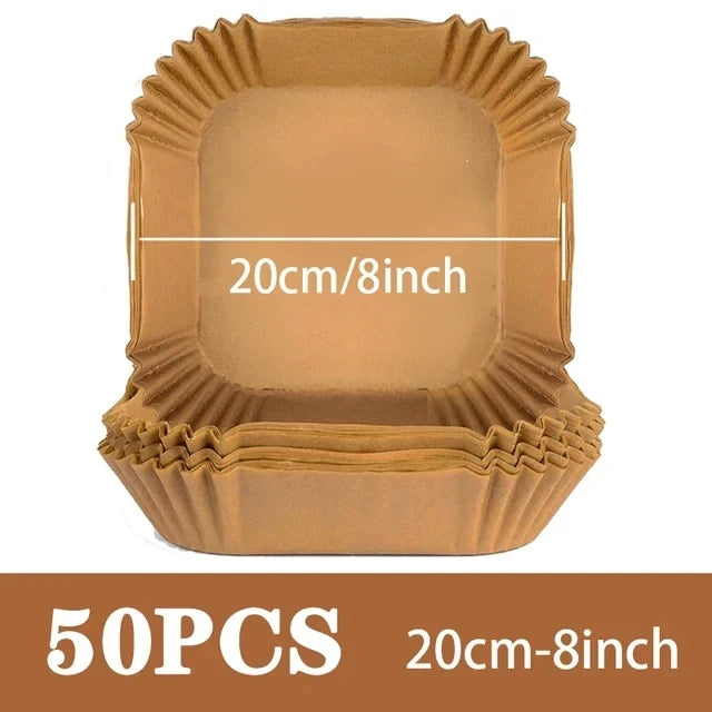 50Pcs Non-Stick Airfryer Baking Papers Round Air-Fryer