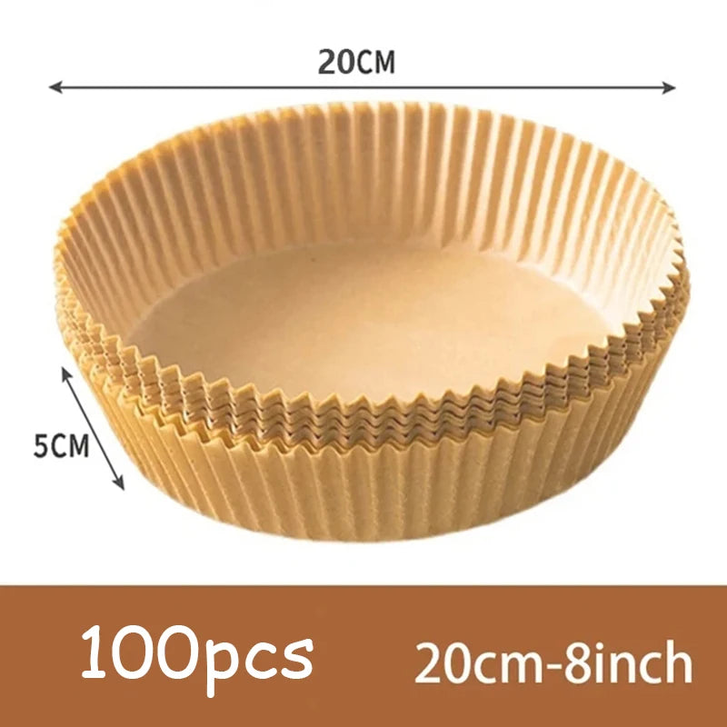 50Pcs Non-Stick Airfryer Baking Papers Round Air-Fryer